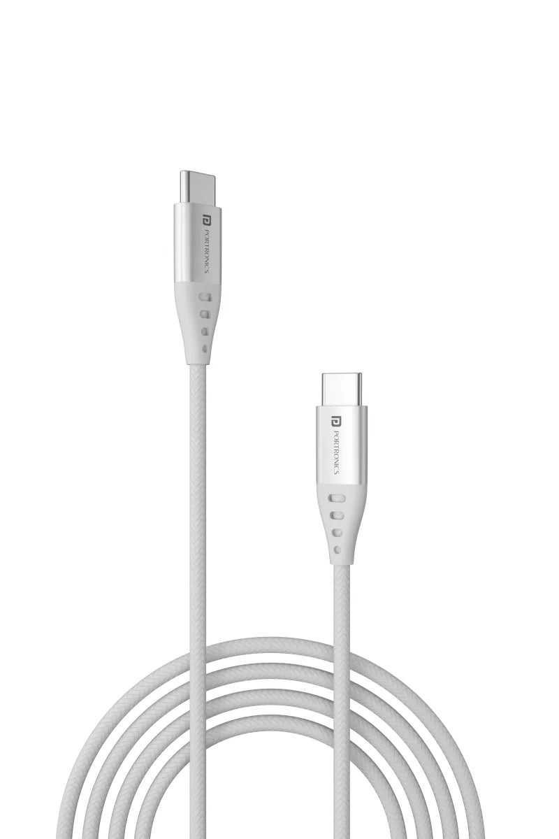 Portronics Konnect C1 Type-C to Type-C Cable - White