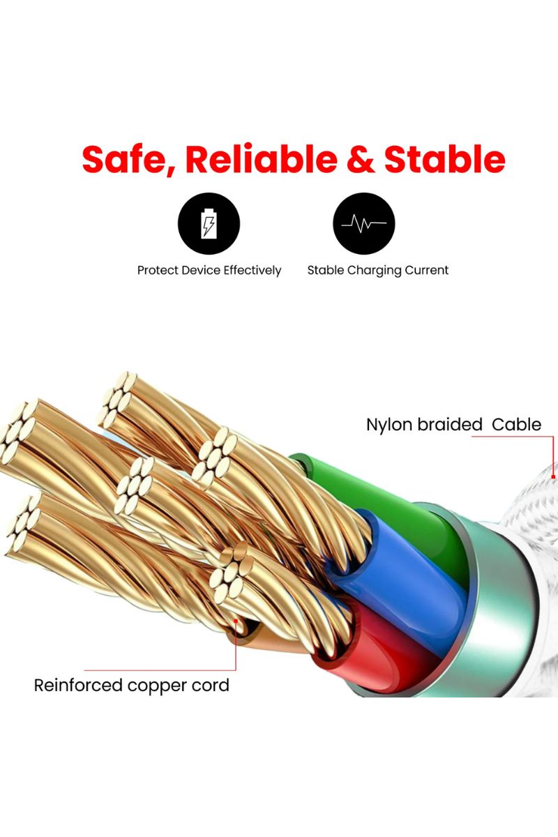 Portronics Konnect C1 Type-C to Type-C Cable - White