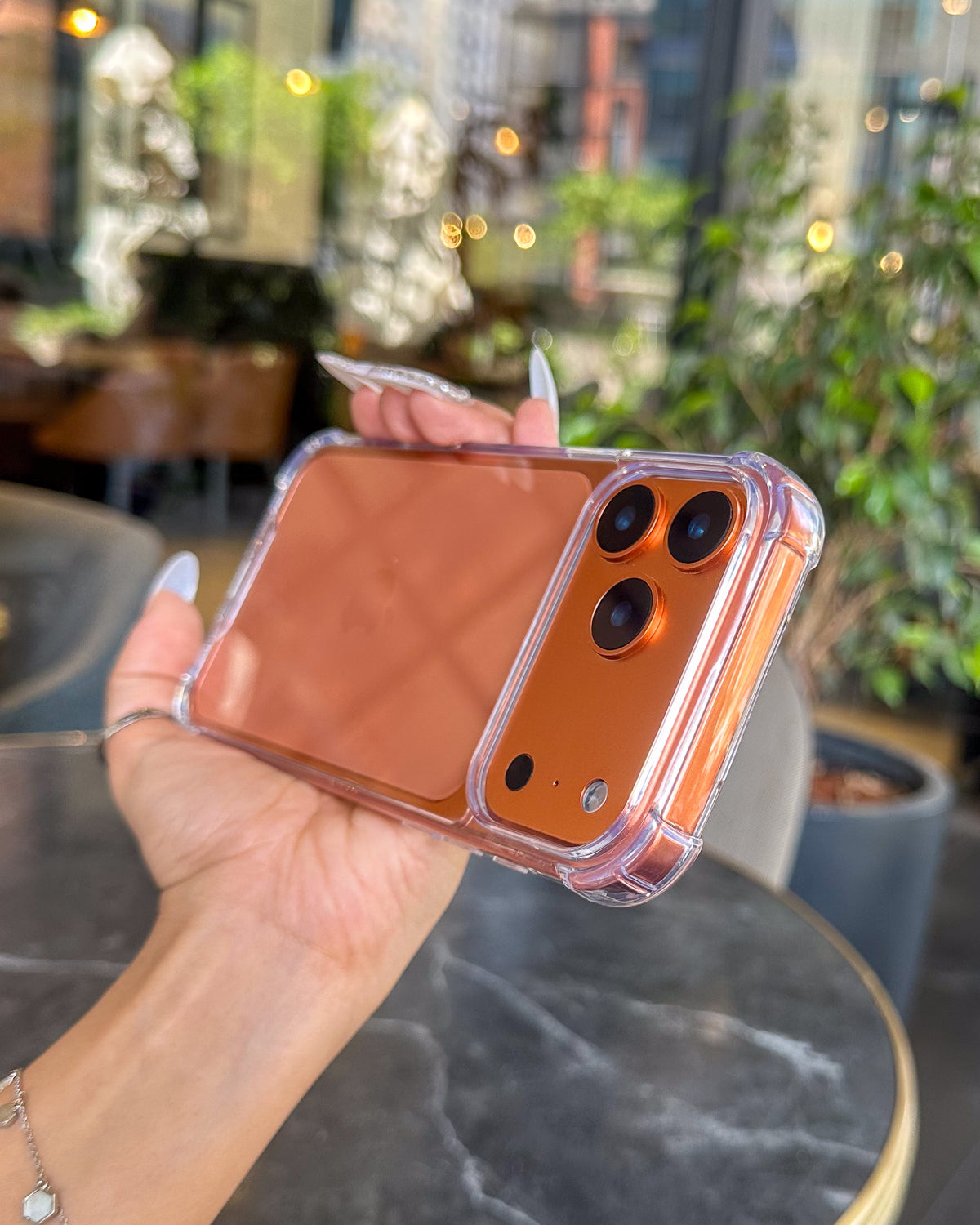 Crystal Tough clear anti-yellow iPhone case with thick corner bumpers โ TOKFO
