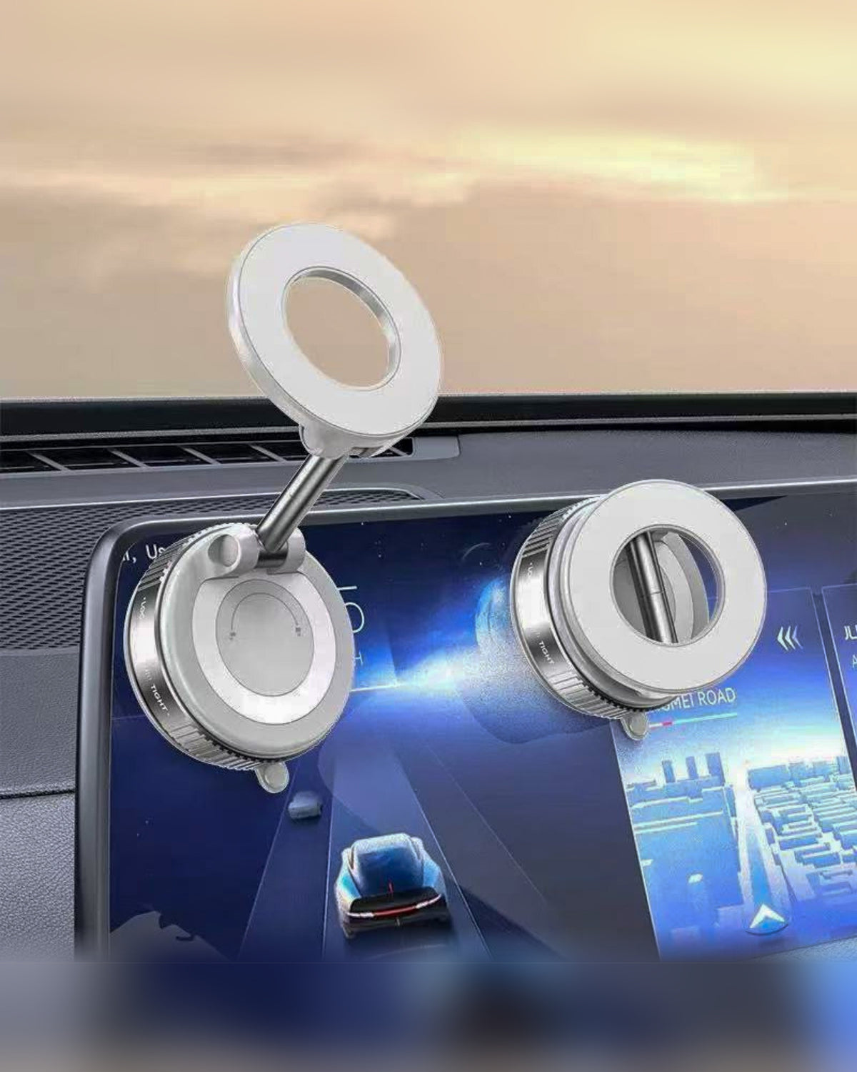 TOKFO Mag Mount black vacuum suction magnetic phone mount for car dashboard or desk, MagSafe compatible