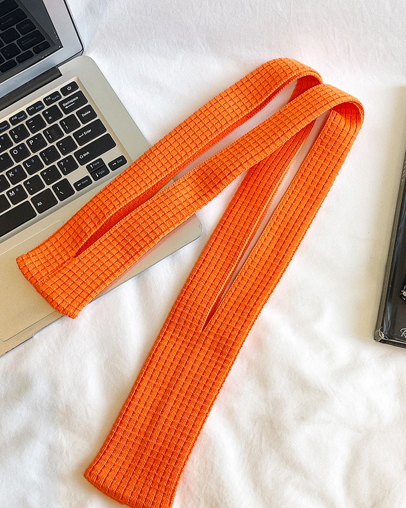 TOKFO ribbed knit crossbody phone sling in orange