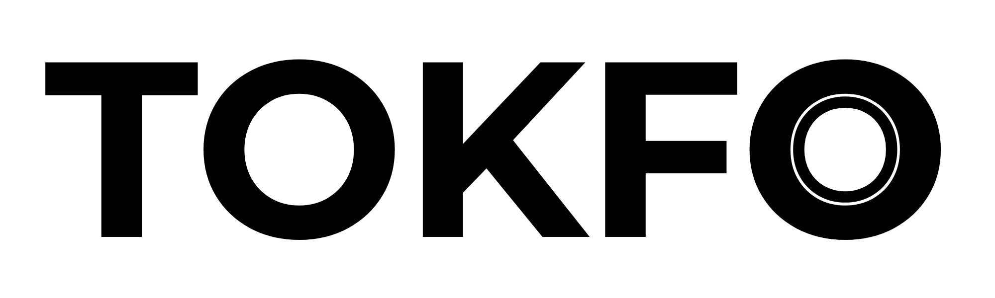 Black 'TOKFO' logo on a white background