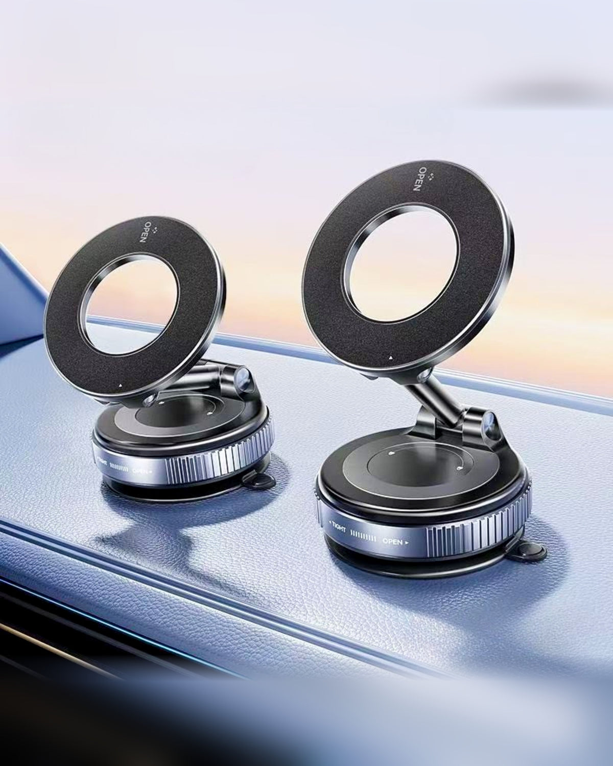 TOKFO Mag Mount black vacuum suction magnetic phone mount for car dashboard or desk, MagSafe compatible