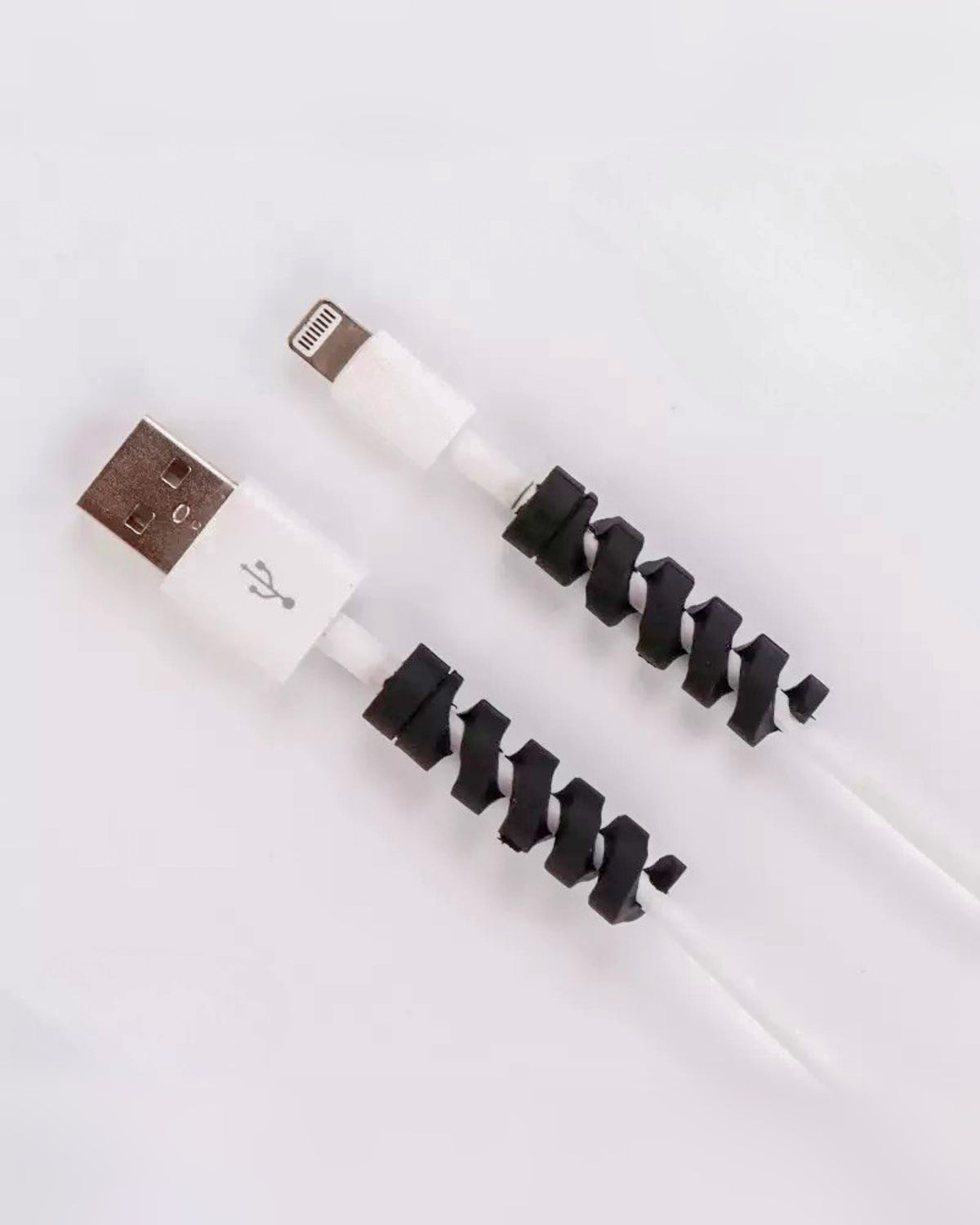 TOKFO spiral silicone cable protectors in black, pack of 2