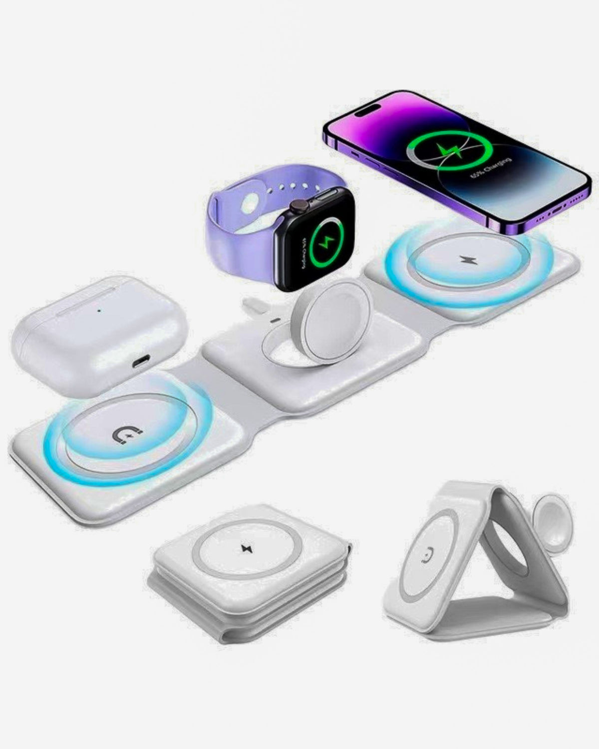 TOKFO Tri Dock foldable 3-in-1 wireless charger for iPhone, Apple Watch and AirPods