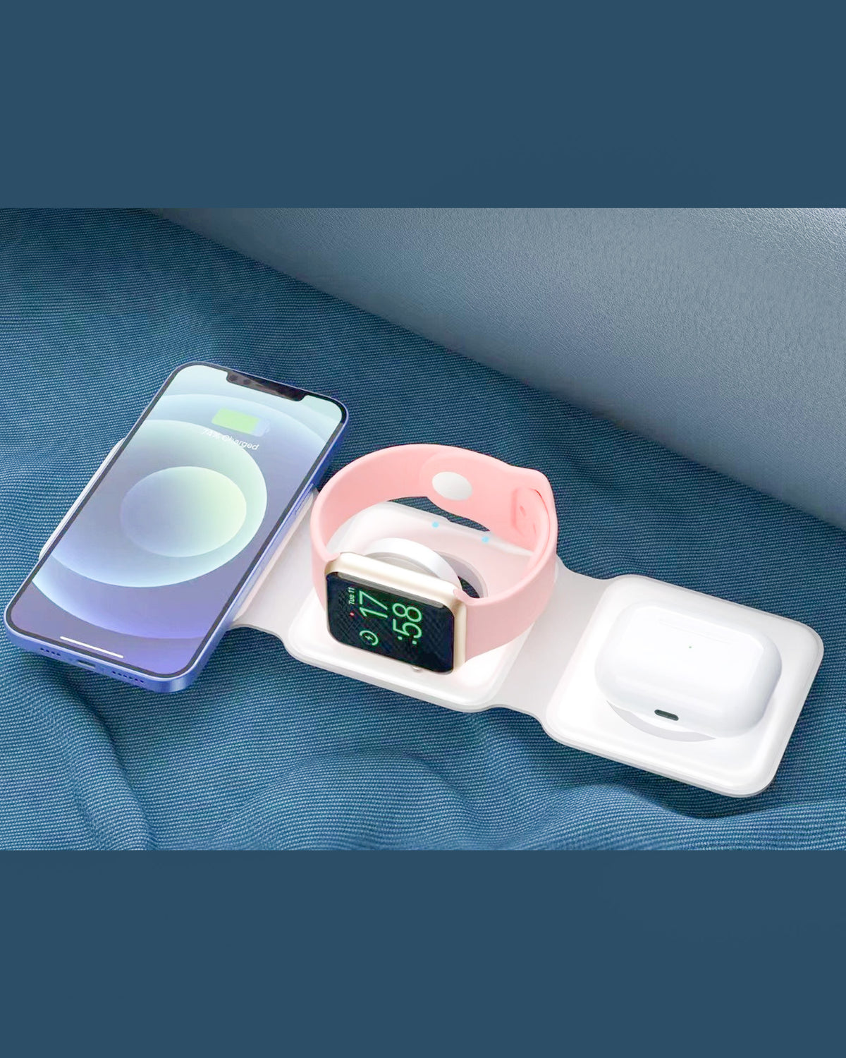 TOKFO Tri Dock foldable 3-in-1 wireless charger for iPhone, Apple Watch and AirPods